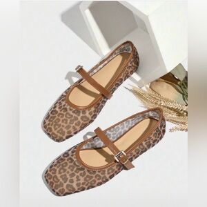 SHEIN Leopard Print Mary Jane Flats Size US 9 (EURO 40)